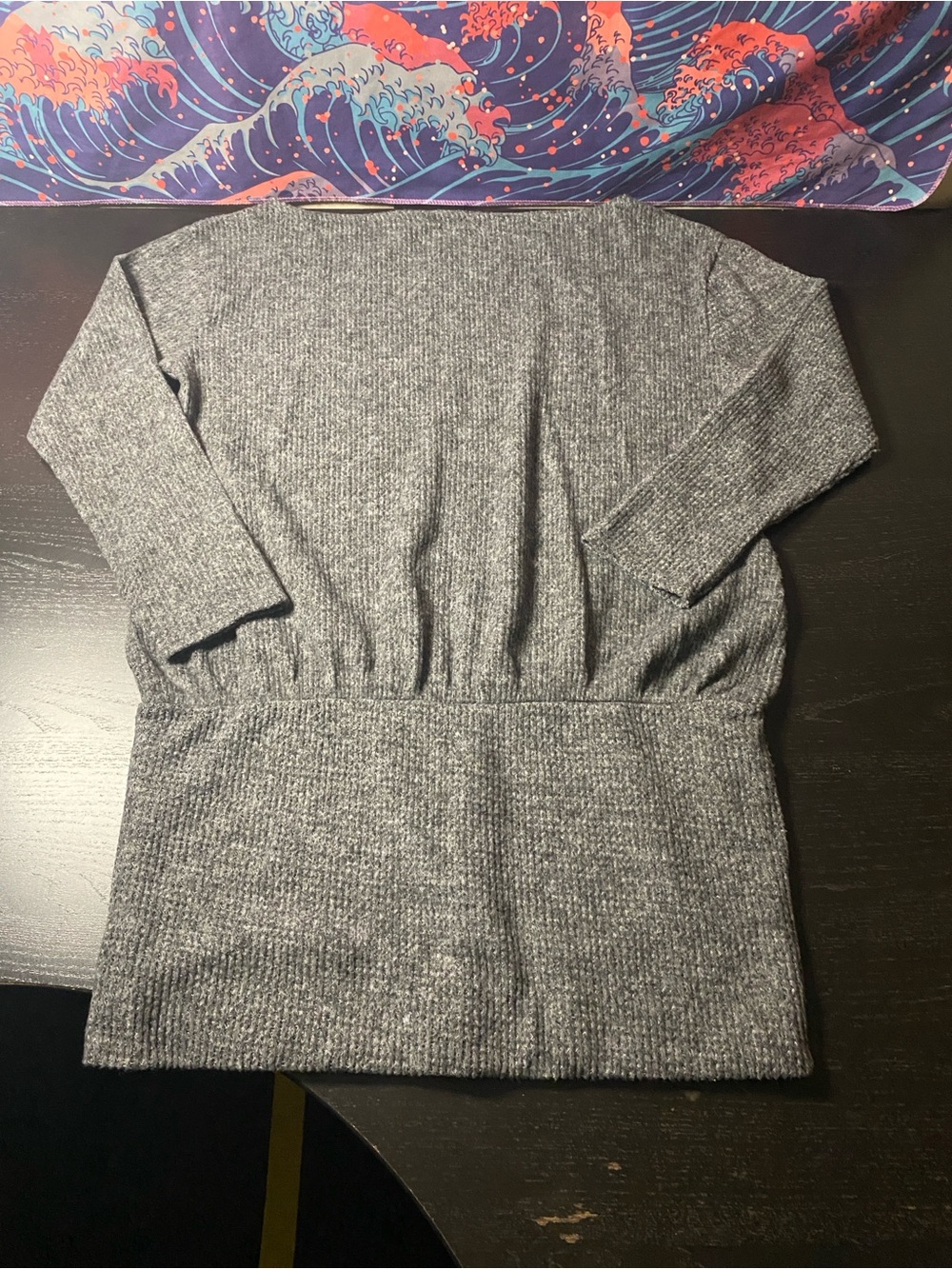 Collusion Ribbed Knit Sweater in Heather Gray